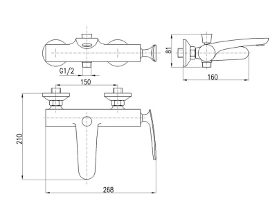 Смеситель для ванны Rav Slezak Tigris TG154.5 Хром