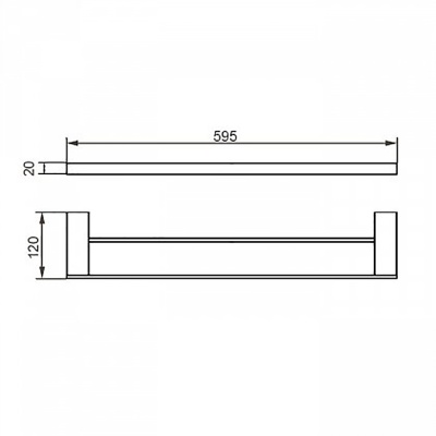 Держатель для полотенец Aquanet 5624D двойной Хром