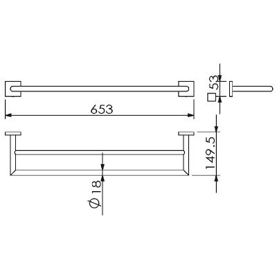 Полотенцедержатель Langberger Ledro 11802A двойной Хром