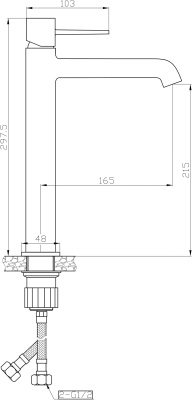 Смеситель для раковины Orange Karl M05-121b Черный