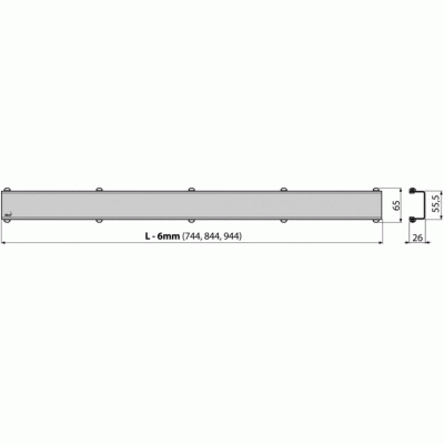 Решетка для лотка Alcaplast SPACE-950L Хром глянцевый