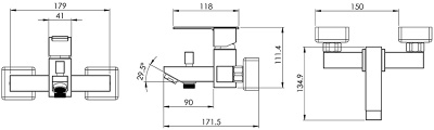 Смеситель для ванны Shouder Sharp 0380104 Хром