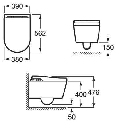 Унитаз биде Roca Inspira 803060001 подвесной с сиденьем Микролифт