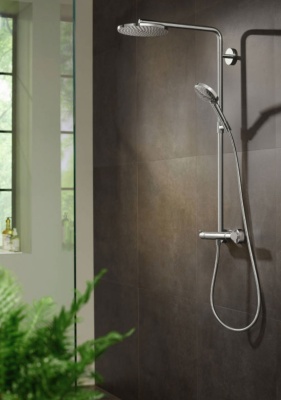 Душевая система Hansgrohe Raindance Select S Showerpipe 27633670 с термостатом Черный матовый