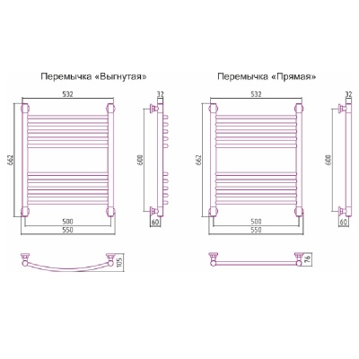 Водяной полотенцесушитель Сунержа Богема+ 600х500 Хром