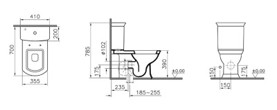 Унитаз компакт Vitra Serenada 9722B003-7204 с бачком и сиденьем