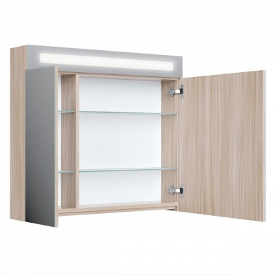 Зеркальный шкаф Iddis Mirro MIR80N2i99 Светлое дерево