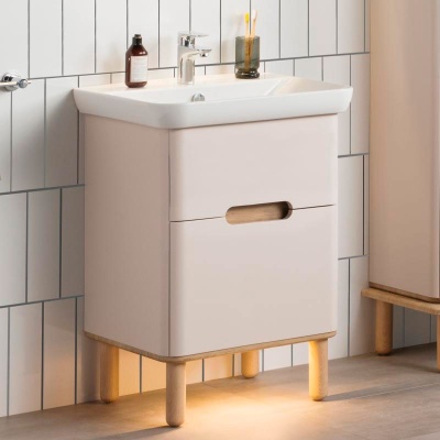 Тумба с раковиной Vitra Sento 80 60824 подвесная Белая матовая