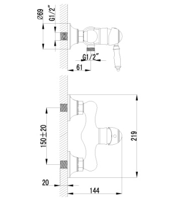 Смеситель Lemark Villa LM4803B для душа