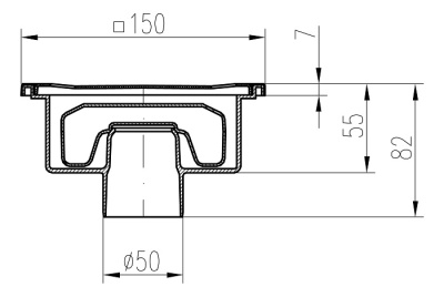 Душевой трап Alpen Нептун DN50/82XN с решеткой