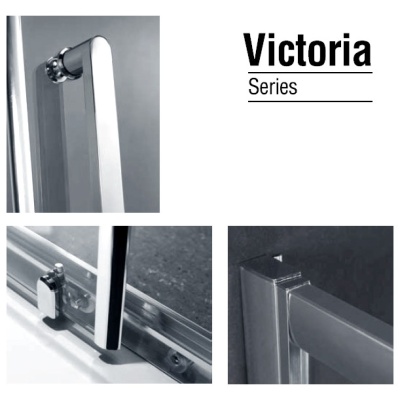 Душевой уголок Gemy Victoria 160x80 две дверцы профиль Хром стекло прозрачное
