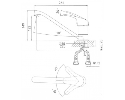 Смеситель для кухни Granula GR-1023 Арктик