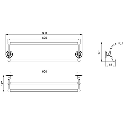 Полотенцедержатель Timo Nelson 150056/00 двойной Хром