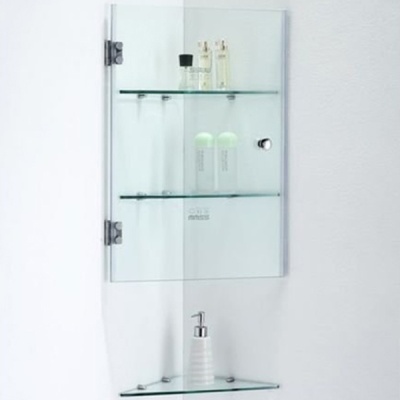 Стеклянная полка SSWW Z022B угловая Хром