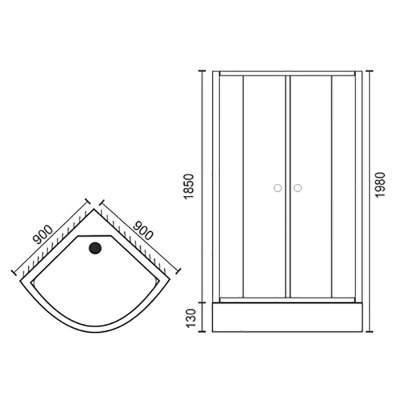 Душевой уголок BellSan Юпитер 90x90 профиль белый, стекло матовое