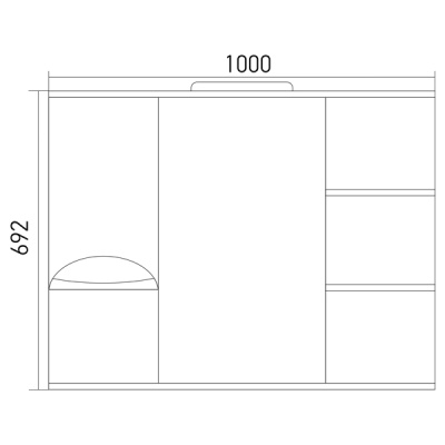 Зеркало со шкафом Mixline Этьен 100 R 540872 с подсветкой Белое