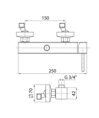Смеситель для душа Bugnatese Pbox 9436 CR (Хром)
