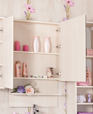 Зеркальный шкаф Бриклаер Карибы 60 Светлая лиственница