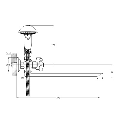 Смеситель для ванны G-Lauf QSL7-A827 универсальный Хром