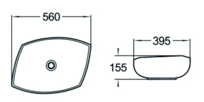 Раковина SantiLine 56 SL-1027 Белая