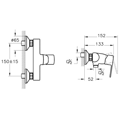 Смеситель для душа Vitra Win S A42571EXP Хром