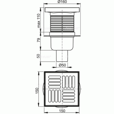 Трап для душа Alcaplast APV6411 с решеткой Хром