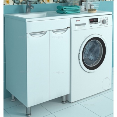 Тумба с раковиной СанТа Лидер 110 L 700260+900112 Белая