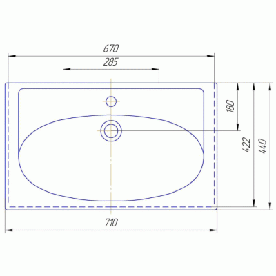 Комплект мебели для ванной Aquanet Рондо 70 195707 подвесной Белый