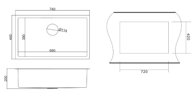 Кухонная мойка Paulmark Koher 74 PM807444-GM Вороненая сталь