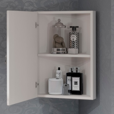 Зеркальный шкаф Opadiris Клио 45 L 00-00000219 угловой Белый матовый