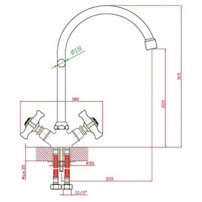 Смеситель для кухни Agger Retro-X A1700088 Бронза