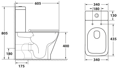 Унитаз компакт Owl 1975 Gap Ruta-G OWLT200901 без бачка с сиденьем Микролифт
