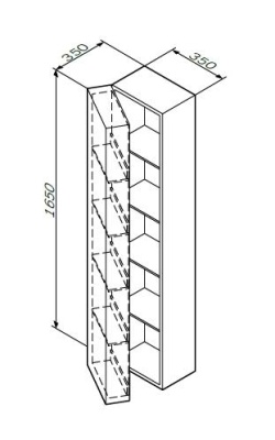 Шкаф-пенал AM.PM Spirit V2.0 35 подвесной L Белый