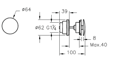 Донный клапан Vitra Llia A45149 Хром