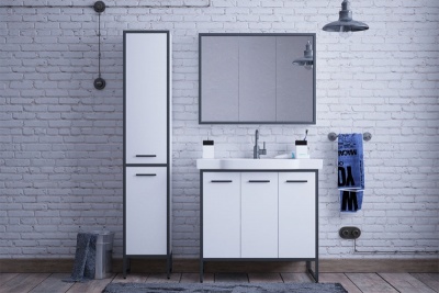 Зеркальный шкаф Corozo Айрон 90 SD-00000409 Белый