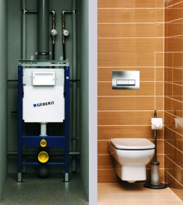 Инсталляция Geberit Duofix Plattenbau Delta UP100 458.125.21.1 для унитаза со смывным бачком и клавишей смыва