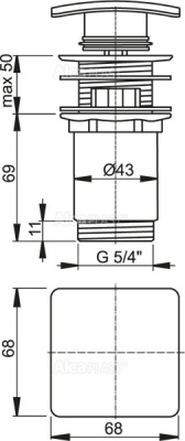 Донный клапан Alcaplast A393 Хром