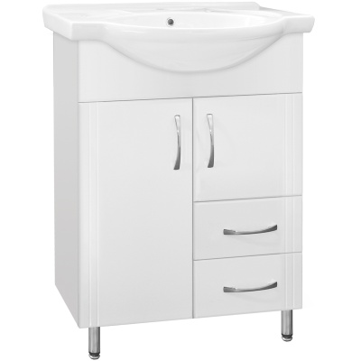 Тумба под раковину Style Line Эко Стандарт 10 2 Байкал 60 Белый глянец