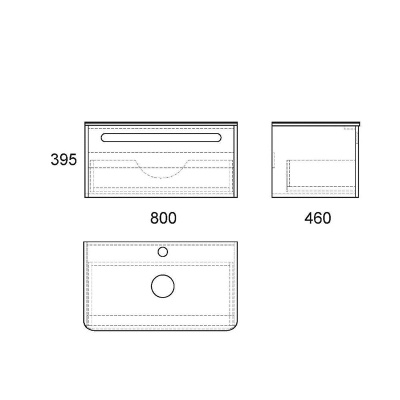 Тумба под раковину Owl 1975 Als 80 OW09.01.00 подвесная Белая