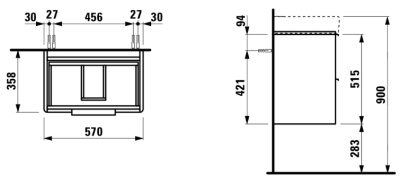 Тумба под раковину Laufen Base 60 4.0221.2.110.260.1 подвесная Белая матовая