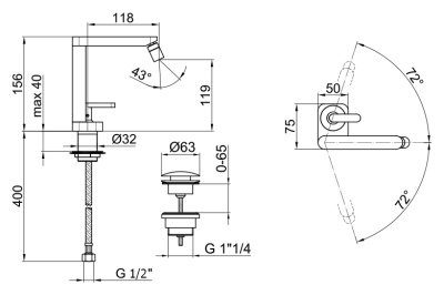 Смеситель для биде Webert Living LV840102 Хром
