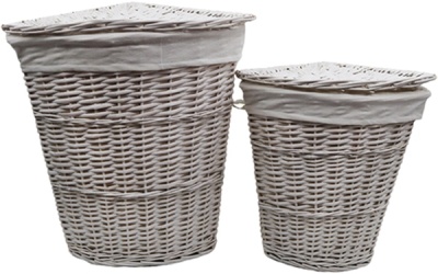 Корзина для белья WasserKRAFT Vils 31x31x45 WB-560-M с крышкой Белая