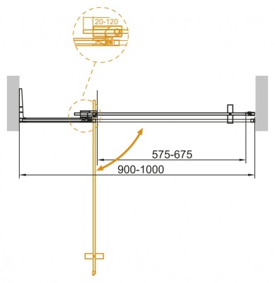 Душевая дверь Cezares Slider B-1 100 Хром