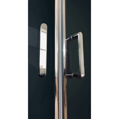 Душевая кабина Royal Bath ВК 120x80 RB8120BK6-BT-CH-L стекло прозрачное задние стенки Черные