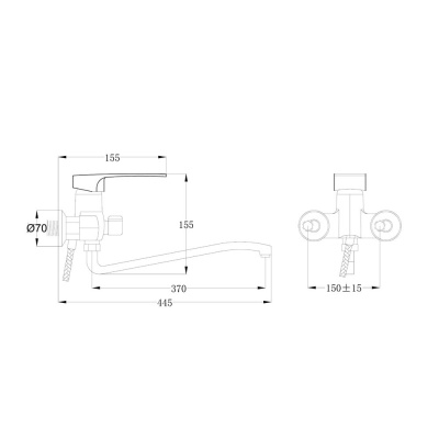 Смеситель для ванны Ростовская Мануфактура Сантехники SL52-006E универсальный Хром
