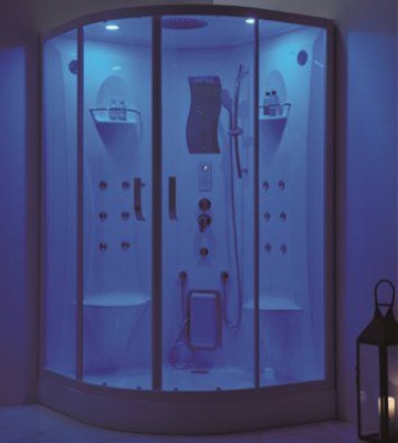 Душевая кабина SSWW BU108A 120х120 с баней профиль Белый задняя стенка Белая