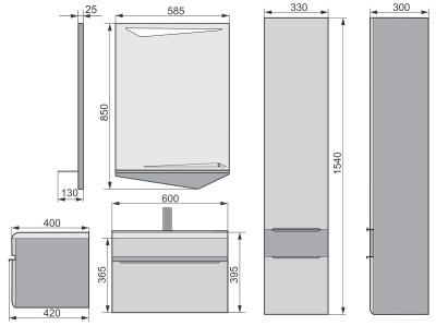 Зеркало Velvex Cub 60 zkCUB.60-21 Белое