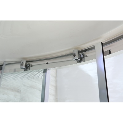 Душевая кабина Black&White Galaxy G5501-80х80 с гидромассажем профиль Серебристый хром задняя стенка Белая