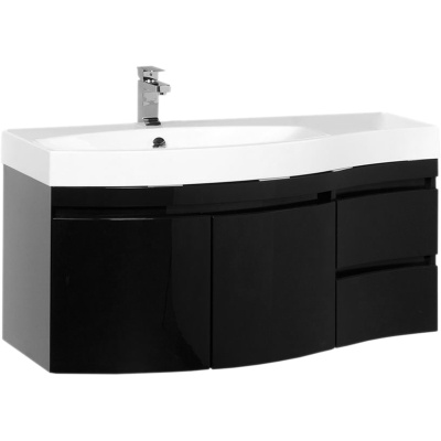 Тумба под раковину Aquanet Опера 115 169612 подвесная 2 дверцы 2 ящика L Черная