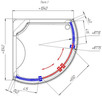 Душевая кабина Radomir Паола 3 114x114 1-05-1-0-0-0591 профиль Белый стекло матовое